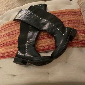 Thigh high black boots